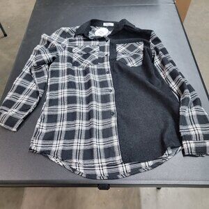 Black and white button down